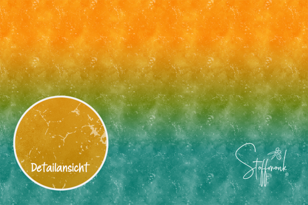 Ep - KOMBI Panel - " GELB/SEA " - Bio Jersey - Höhe ca. 0,8 Meter/volle Breite