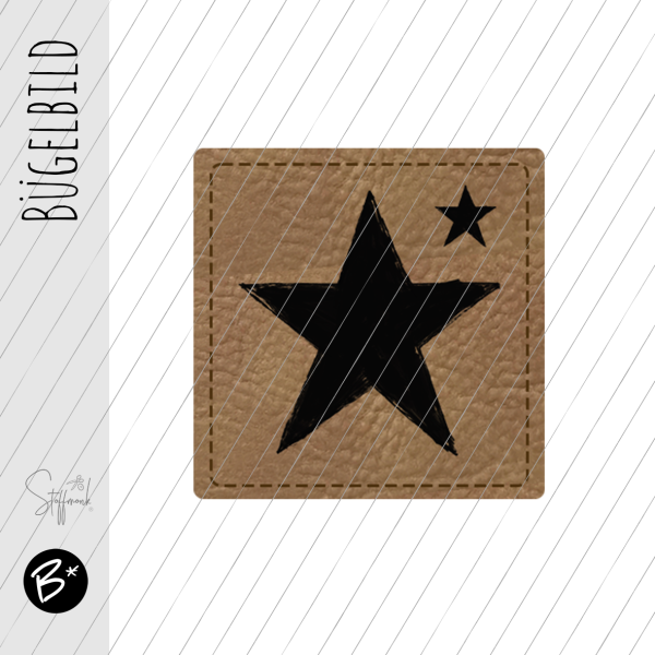 Bügelbild - Label - "Sterne"  - ca. 3 cm x 3 cm