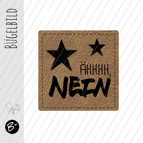 Bügelbild - Label - ÄHHH NEIN - ca. 3 cm x 3 cm