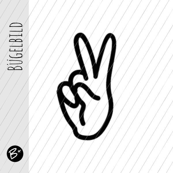 Bügelbild - PEACEFINGER - ca. 7 cm hoch