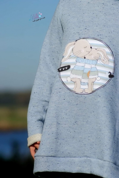 Patch / Aufnäher  - "Together" - Grau Punkte - Rund