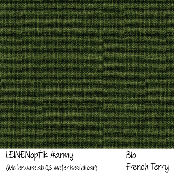 Leinenoptik #army - Bio French Terry