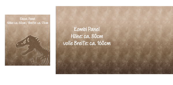 Ep - EINZEL Panel - " BEIGE/BRAUN - T-Rex groß " - Bio Jersey