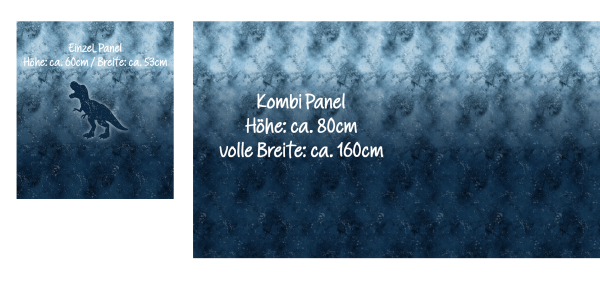 Ep - EINZEL Panel - DINO  " DUNKELBLAU " - Bio Jersey