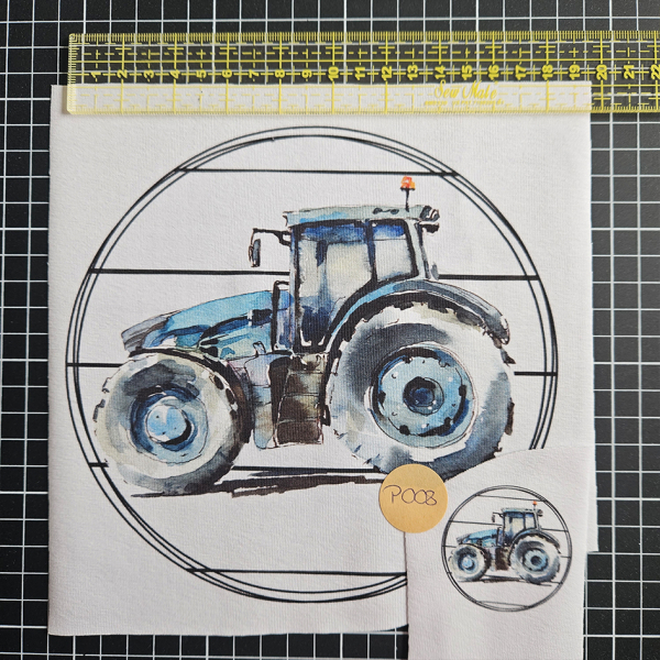 P008 - Patch SET - Traktor blau - 18cm + 5cm - 4,50 €