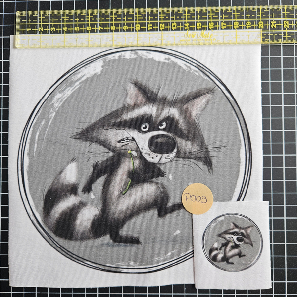 P009 - Patch SET - Waschbär grau - 19cm + 5cm - 4,50 €
