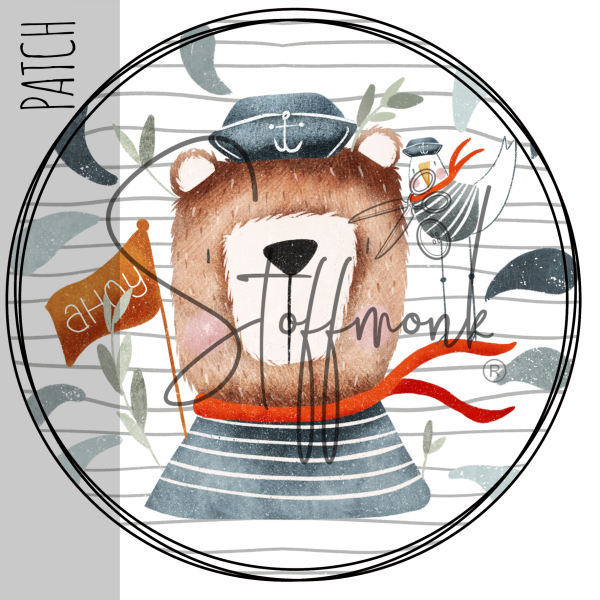 Patch / Aufnäher  - Sailor Bear - Streifen