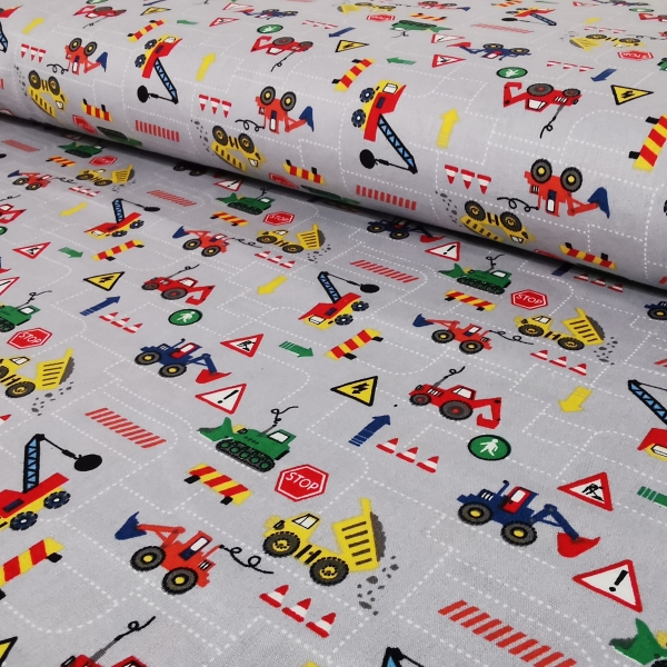 Baumwollstoff Baustelle