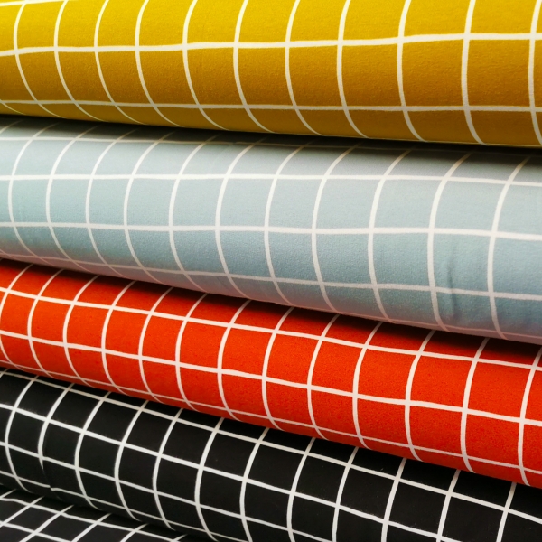 BIO SOFT Sweat French Terry angeraut - Karo / Ocker Senfgelb