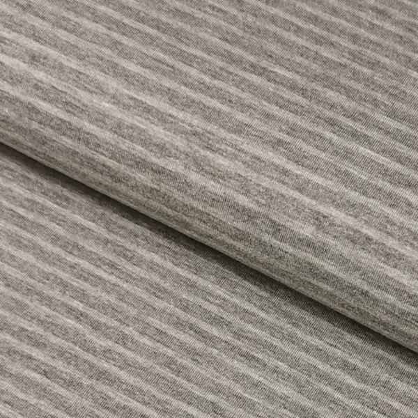Baumwoll Jersey Streifen Grau 5 mm / Grau 3 mm