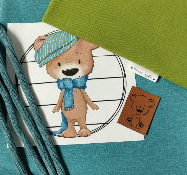 Patch / Aufnäher  - Brauner Bär stehend - große Streifen