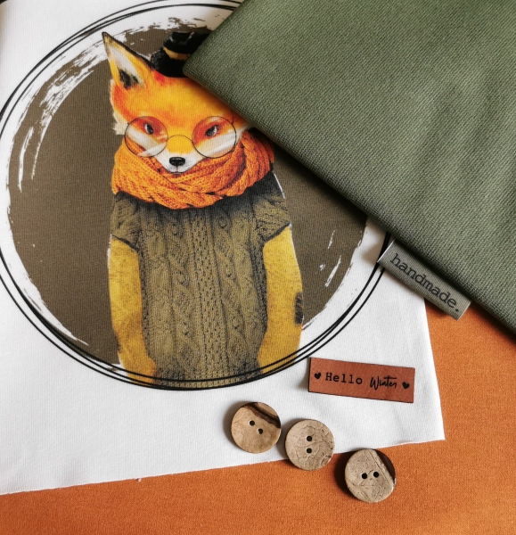 Patch / Aufnäher  - Winter FOX - Armygrün dunkel