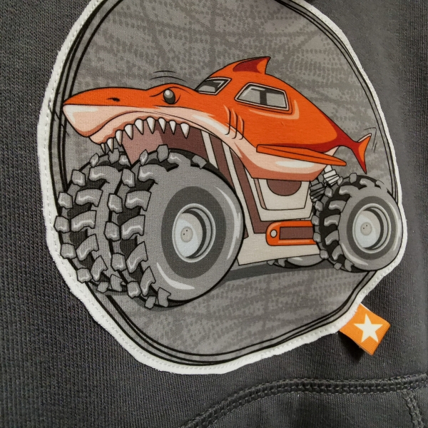 Patch / Aufnäher  - Grunge Stern - Grau