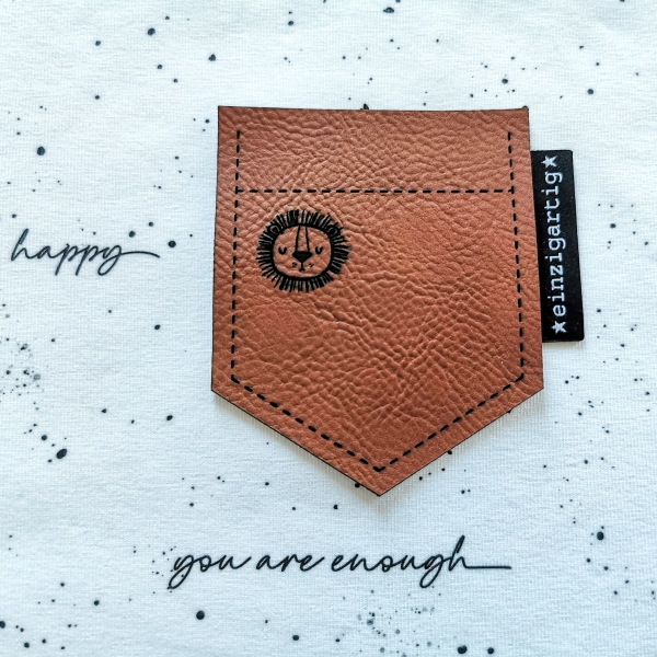 BIG Taschen-Label - "LÖWE" -  Höhe ca. 8 cm - Kunstleder ++ Farbauswahl ++