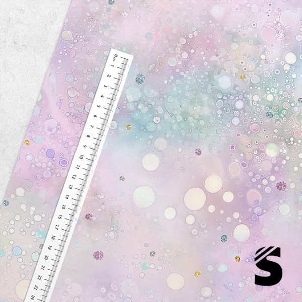 Pastell Glitzer Dragon Kombi -  French Terry  (Reaktivdruck)