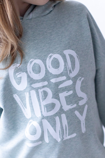 Bügelbild - " GOOD VIBES ONLY " weiss  (2025)
