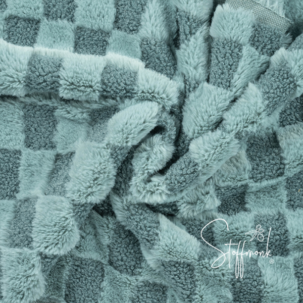Teddy Fleece - Check Karos - "Mint"