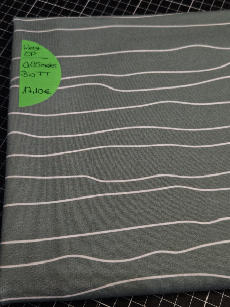 RestEP - 0,95 Meter Stripes #mint - Bio French Terry - 17,10€