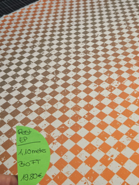 RestEP - 1,10 Meter Karogrunge #koralle - Bio French Terry - 19,80€