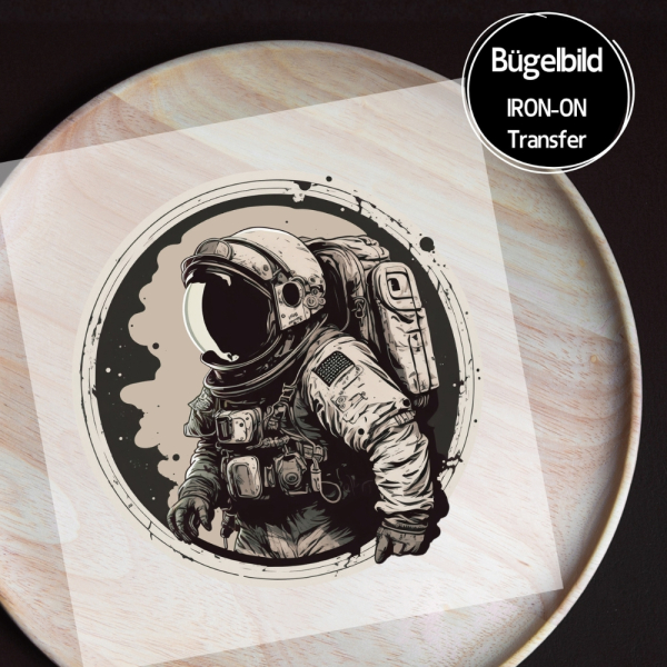 Bügelbild - " Astronaut Button #beige "