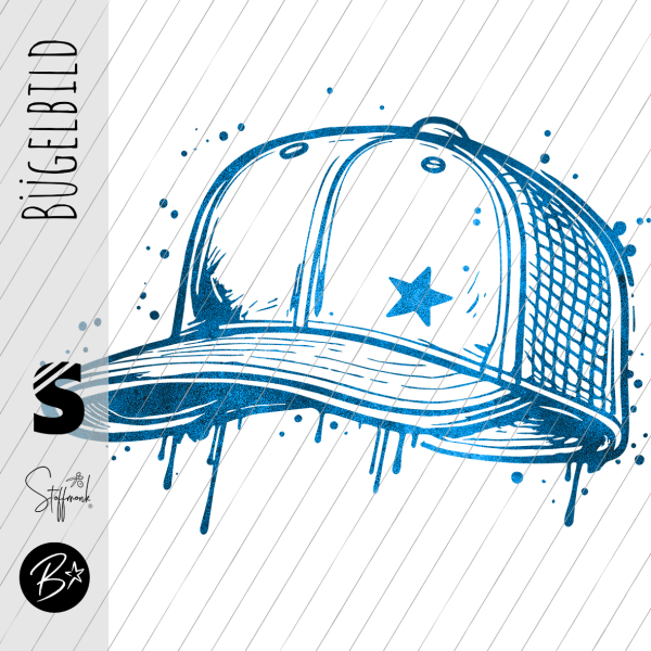 Bügelbild - " Cool Cap - #Grunge Royal "