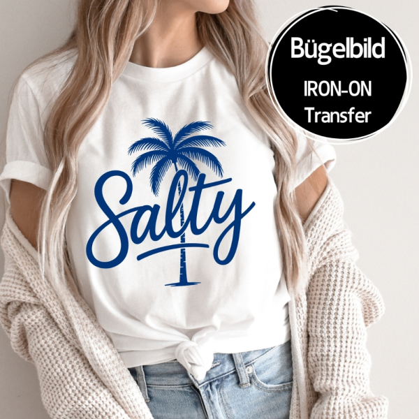 Bügelbild " Salty Palme " - Farben & Größe frei wählbar