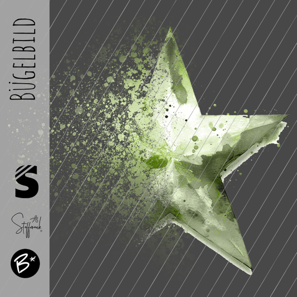 Bügelbild -  " Star zerstört #green "