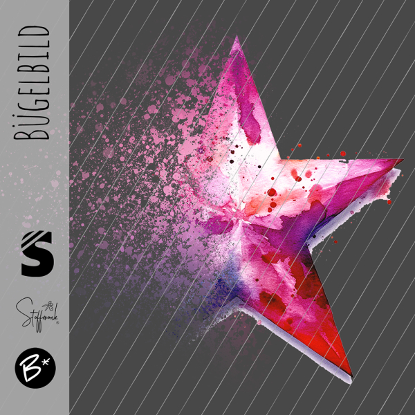 Bügelbild -  " Star zerstört # pink "