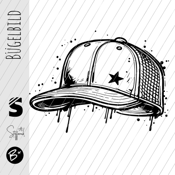 Bügelbild -  " Cool Cap " #schwarz