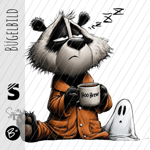 Bügelbild - H7 - " Tier Kaffeetasse Boo Crew "