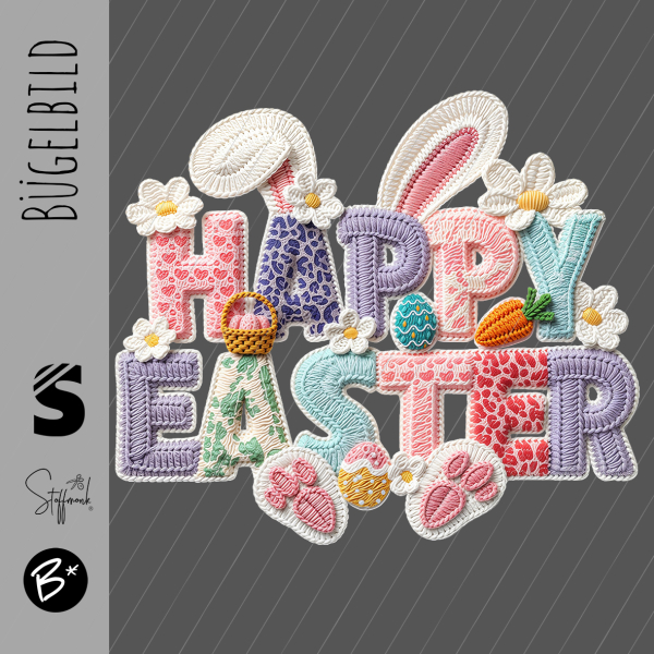 Bügelbild -  " HAPPY EASTER #stickoptik "