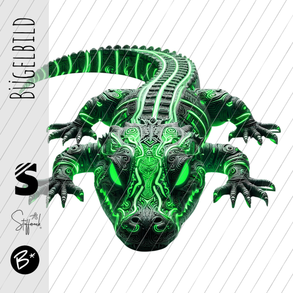 Bügelbild -  " Kroko 26 # green "