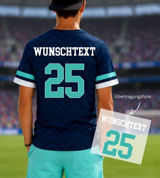 SET Trikot (WM EDITION) - Bügelbild " Wunschname + Wunschzahl " - Größe wählbar