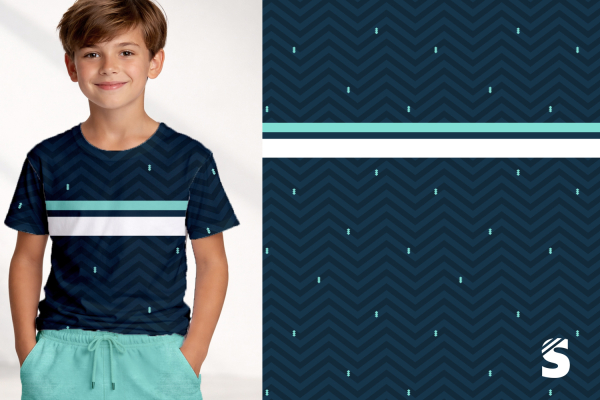 Block PANEL #dunkelblau/türkis/weiss - ca. 100x160cm - Bio Jersey