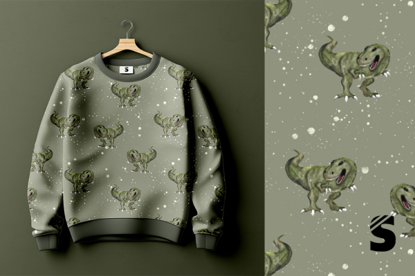 Dino #oliv - Bio French Terry