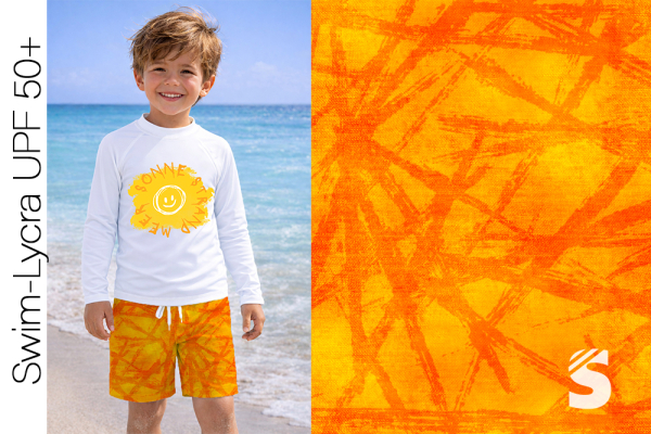 Swim-Lycra UPF 50+ / Bade/Sport Funktionsjersey -  " STROKES #orange "