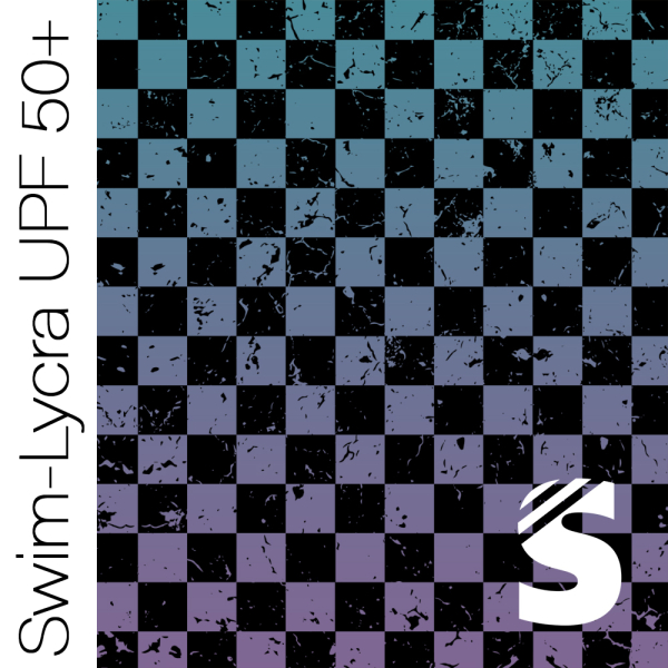 Swim-Lycra UPF 50+ / Bade/Sport Funktionsjersey -  " Karogrunge #lila/schwarz "