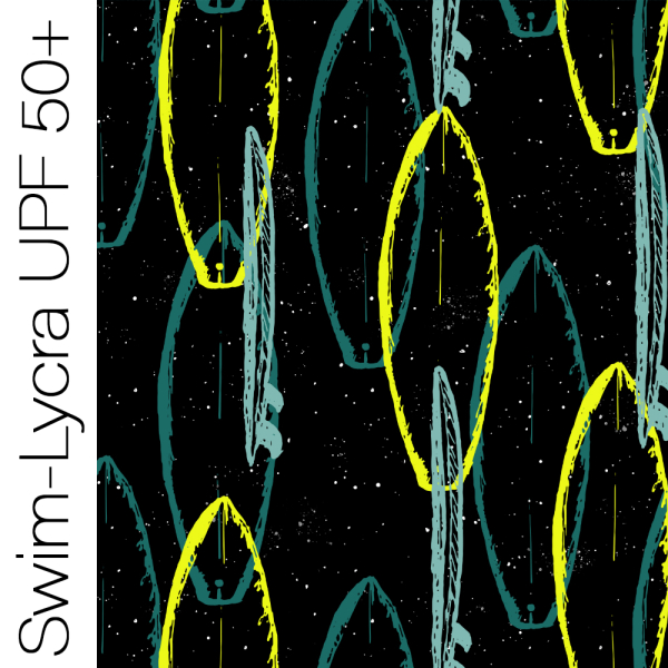 Swim-Lycra UPF 50+ / Bade/Sport Funktionsjersey -  " Surfbrett #schwarz "