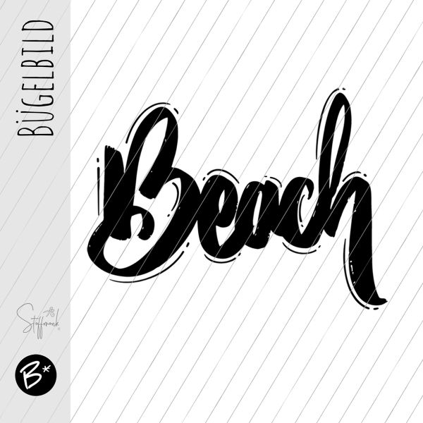 Bügelbild - " Beach - schwarz "