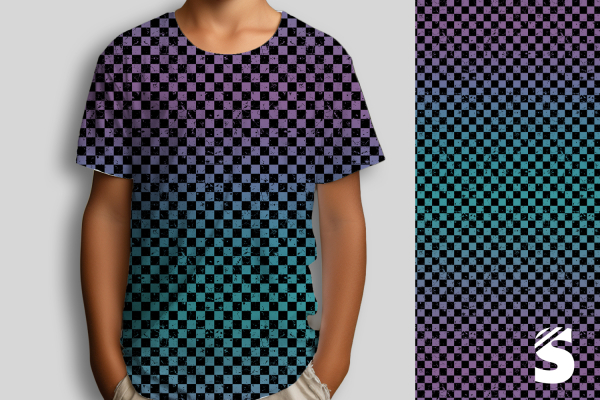 Karogrunge  #Purple/Türkis/Schwarz - Bio Jersey