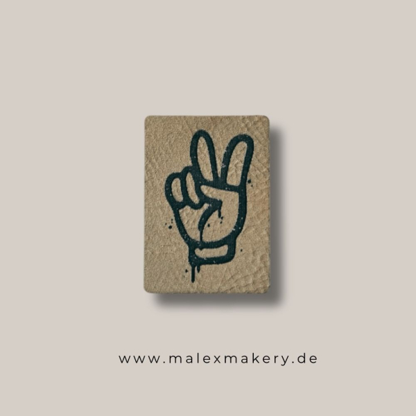 Label - " Cool Peasefinger " - ca. 3 cm x 4,2 cm - Kunstleder ++ Farbauswahl ++