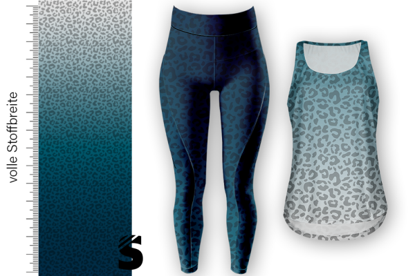 LEO - #hellgrau/petrol/blau -  Sport/-Funktionsjersey Lycra