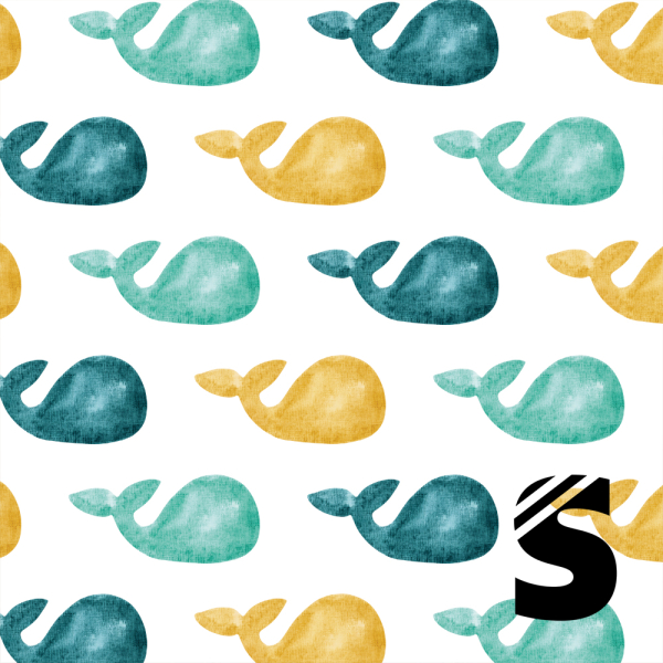 Wale #Gelb/Türkis  - Bio Jersey