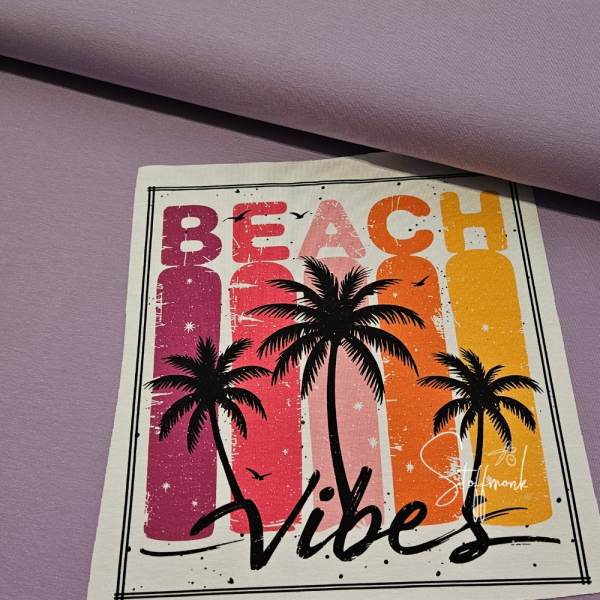 Patch / Aufnäher  - Beach Vibes #pink/gelb - Rechteck