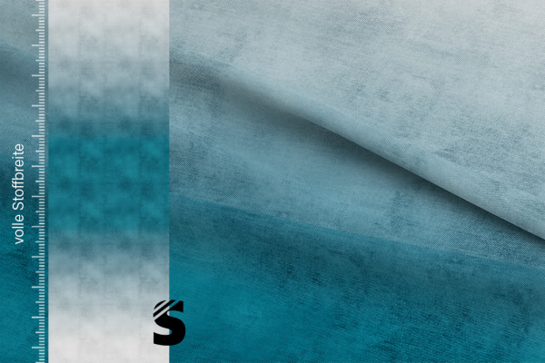Denim VERLAUF - #hellgrau/petrol - Bio French Terry