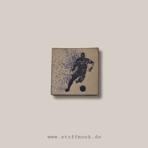 Label  " Fussballer " -  ca. 3,5 x 3,5 cm - Kunstleder ++ Farbauswahl ++