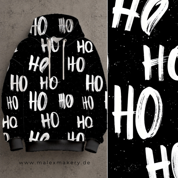 HO HO HO #schwarz/weiss - French Terry