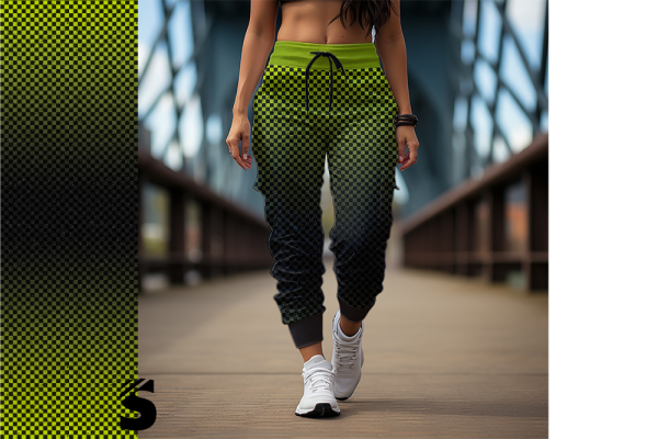 KARO Konfetti  - #dunkelgrau/lime - Bio French Terry