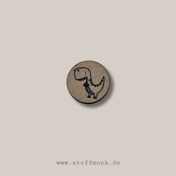 MINI Label -  "Dino rund" - Durchmesser ca. 2 cm - Kunstleder ++ Farbauswahl ++