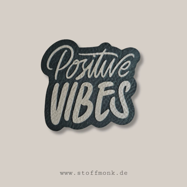 Label  " Positive Vibes - OUTLINE " -  ca. 5 cm  hoch - Kunstleder ++ Farbauswahl ++